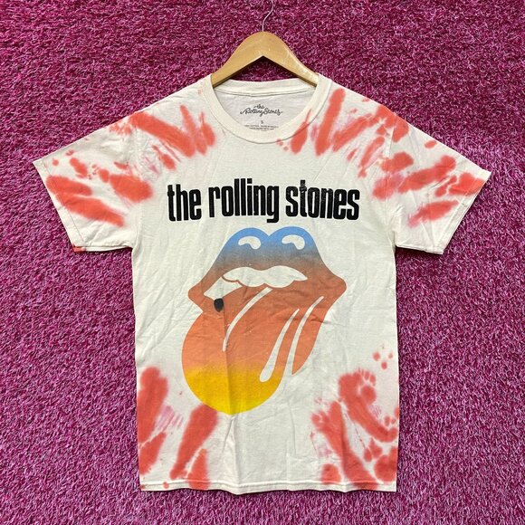The Rolling Stones Sunset Rock Distressed Tie Dye Tshirt size Small - Picture 1 of 4